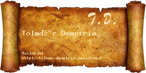 Tolmár Demetria névjegykártya